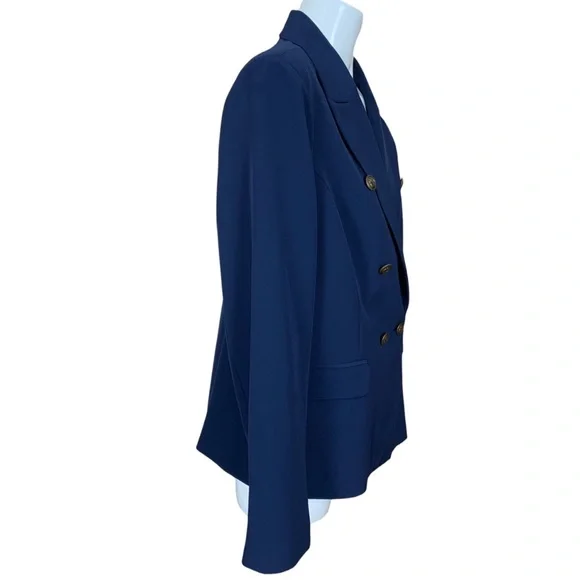 Boston Proper Blue Double Breasted Nautical Button Blazer Size 18 - Picture 4 of 11